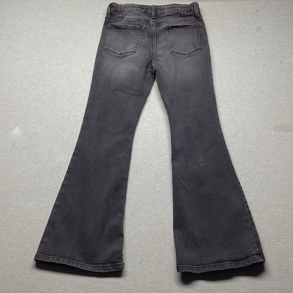 Thereabouts Girls Mid-Rise Super Flare Faded Black Jeans Size 12 Distressed - Picture 7 of 9